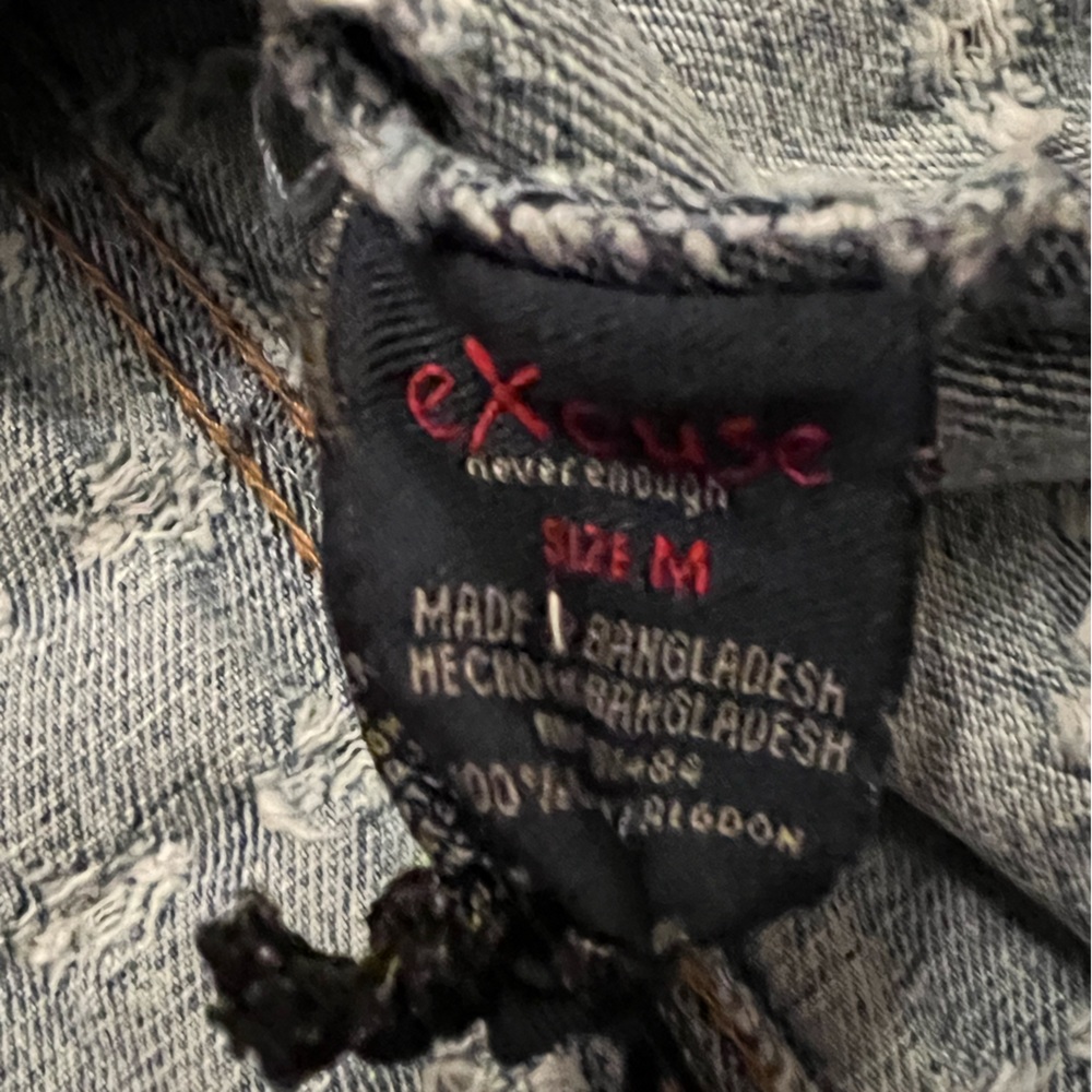 Excuse denim jacket distressed size M NWT - Picture 8 of 11